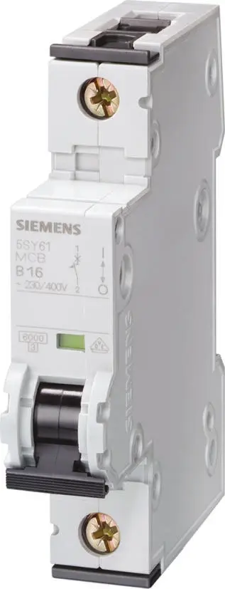 Produktfoto 1 von Siemens 5SY6 Miniaturüberlastschalter Typ C, Pol 1-polig 20 A 400 V ac, Abschaltvermögen 6 kA SENTRON 72 V dc