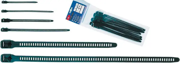 Produktfoto 1 von HellermannTyton SOFTFIX Thermoplastisches Polyurethan Kabelbinder Lösbar Schwarz 11 mm x 340 mm
