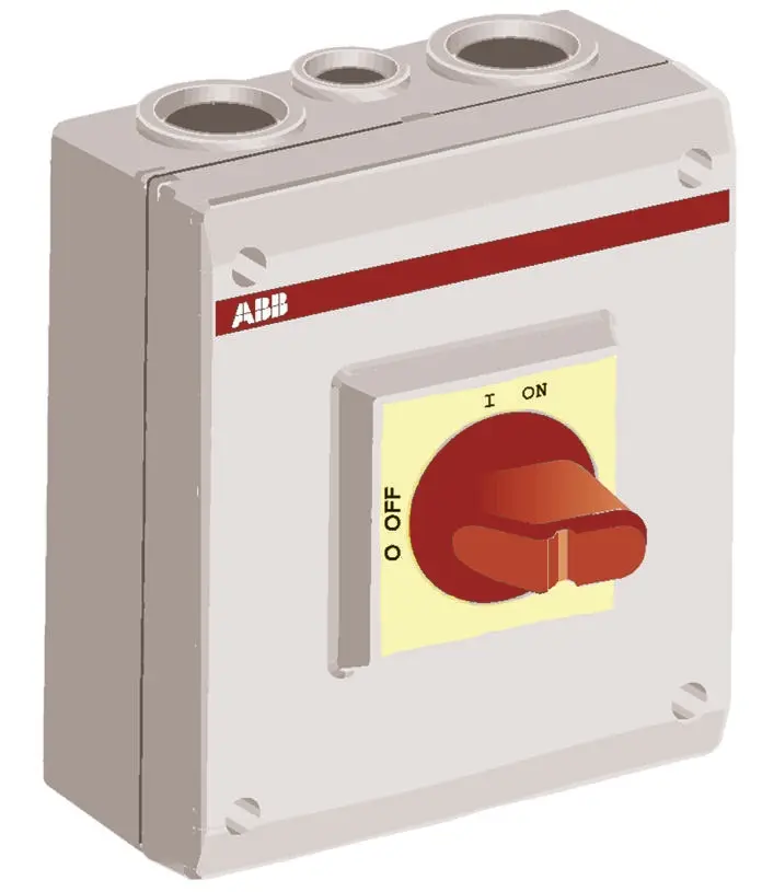 Produktfoto 1 von ABB Trennschalter 3-polig 23A Rot IP 65 7,5kW 690V ac 3-phasig 2 Schließer/2 Öffner