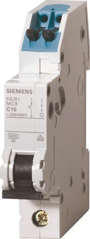 Produktfoto 1 von Siemens 5SJ6 Miniaturüberlastschalter Typ B, Pol 2-polig 10 A 400 V ac, Abschaltvermögen 6 kA SENTRON 60 V dc