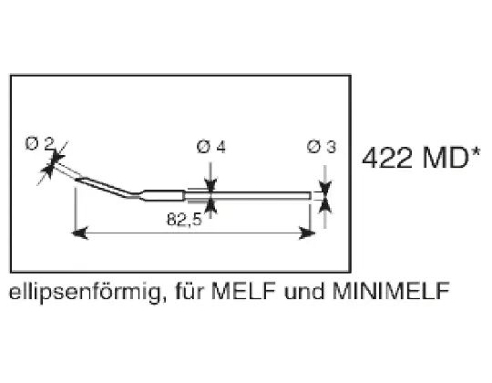 Produktfoto 1 von Ersa Lötspitze 2 mm Angeschrägt Serie 422 für Chip-Werkzeug, Pincette 40, TC40