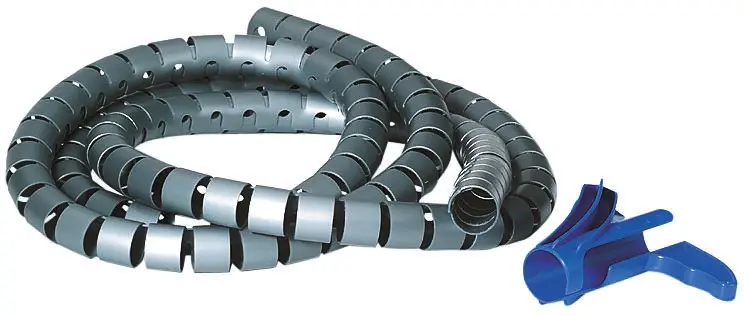 Produktfoto 1 von HellermannTyton Helawrap Spiral-Kabelumwicklung / 16 mm Polypropylen Grau, für Kabel-Ø 13 mm bis 16 mm, Länge 25 m