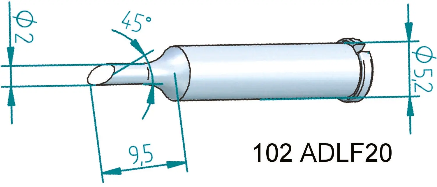 Produktfoto 1 von Ersa Lötspitze 2 mm Angeschrägt Serie 102 für I-Tool