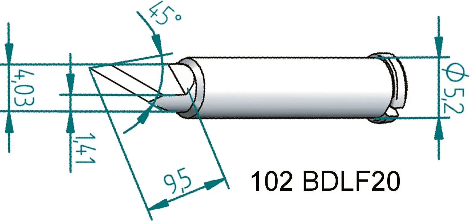 Produktfoto 1 von Ersa Lötspitze 2 x 4 mm flach Serie 102 für I-Tool