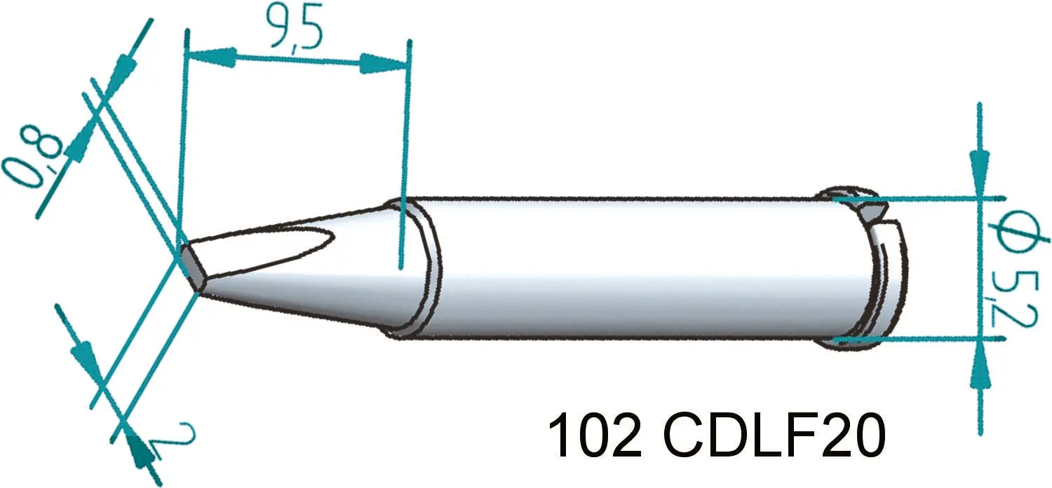 Produktfoto 1 von Ersa Lötspitze 0,8 x 2 mm flach Serie 102 für I-Tool