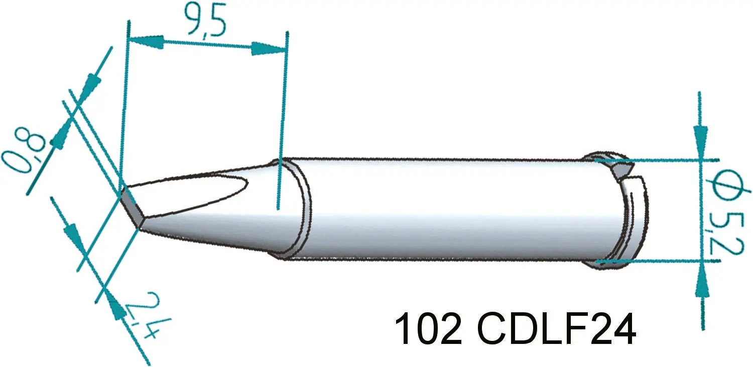 Produktfoto 1 von Ersa Lötspitze 0,8 x 2,4 mm flach Serie 102 für I-Tool