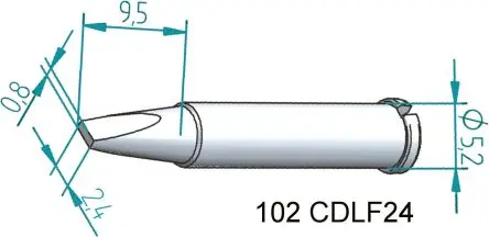 Produktfoto 1 von Ersa 26.5 mm Lötspitze 0.8 x 2.4 mm Meißel 102 für I-Tool