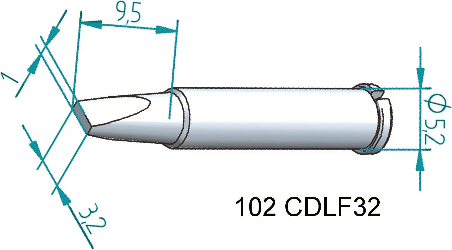 Produktfoto 1 von Ersa Lötspitze 1 x 3,2 mm flach Serie 102 für I-Tool