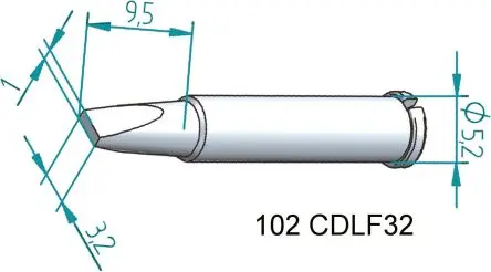 Produktfoto 1 von Ersa 30.5 mm Lötspitze 1 x 3.2 mm Meißel 102 für I-Tool