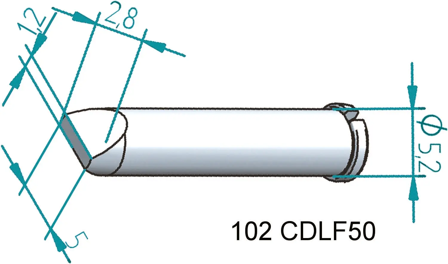 Produktfoto 1 von Ersa Lötspitze 0,8 x 5 mm flach Serie 102 für I-Tool