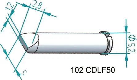 Produktfoto 1 von Ersa 28 mm Lötspitze 0.8 x 5 mm Meißel 102 für I-Tool
