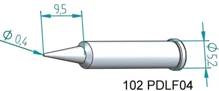 Produktfoto 1 von Ersa 30 mm Lötspitze 0.4 mm Konisch 102 für I-Tool