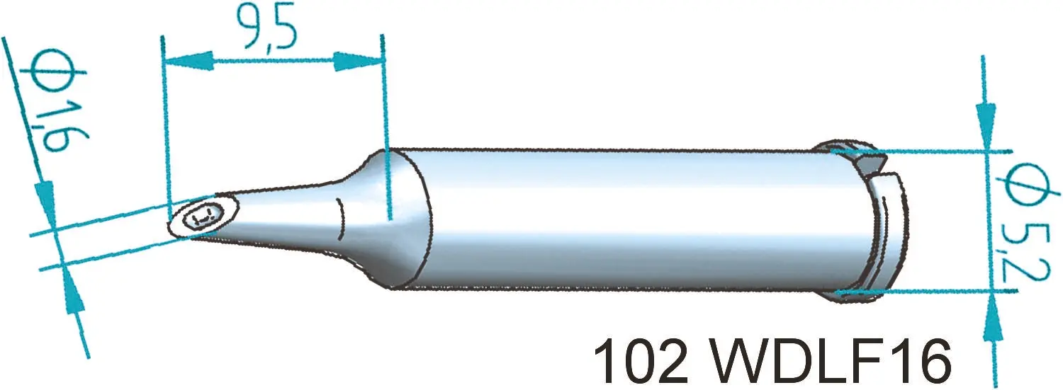 Produktfoto 1 von Ersa Lötspitze 1,6 mm Gerade, abgeschrägt Serie 102 für I-Tool