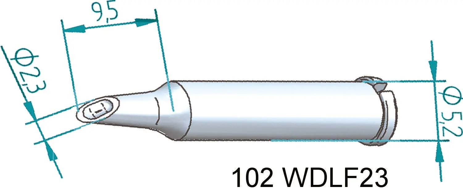 Produktfoto 1 von Ersa Lötspitze 2,3 mm Gerade, abgeschrägt Serie 102 für I-Tool