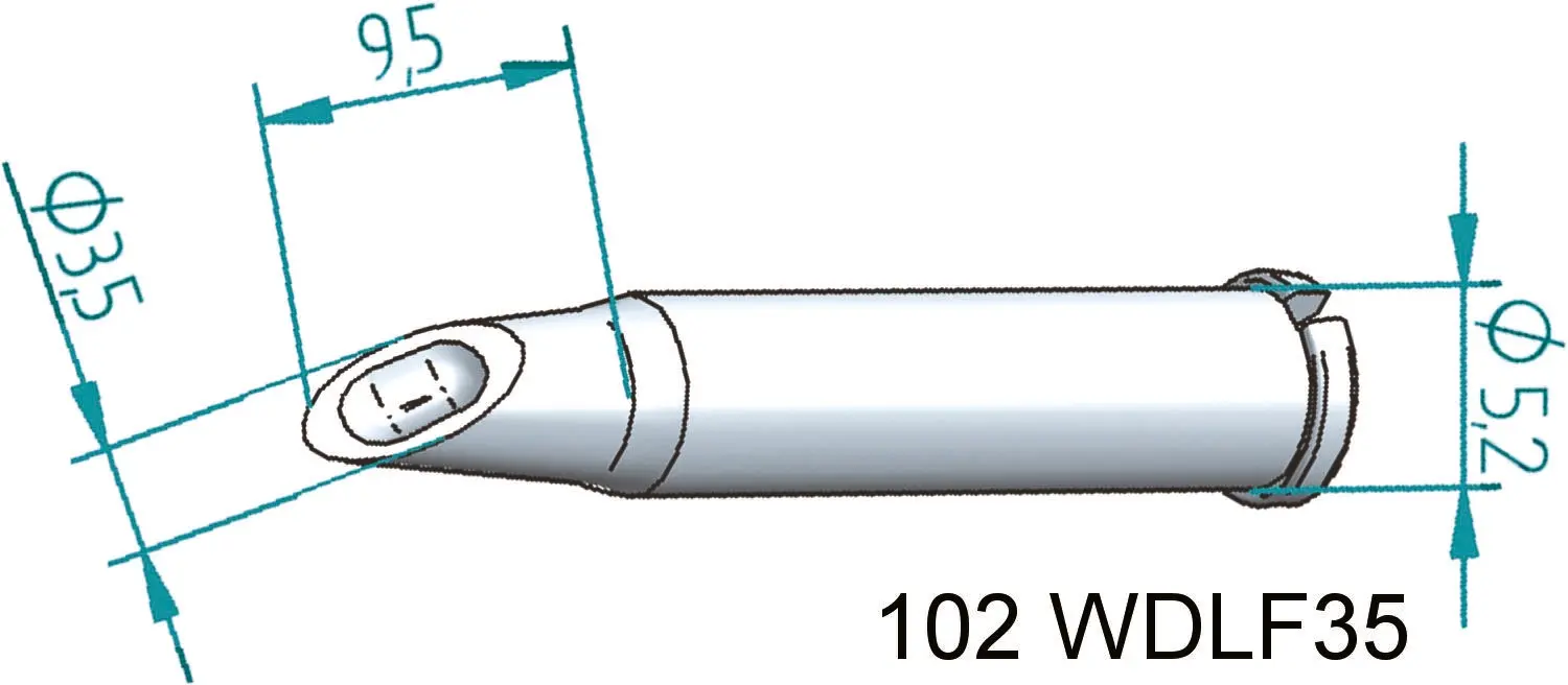 Produktfoto 1 von Ersa Lötspitze 3,5 mm Gerade, abgeschrägt Serie 102 für I-Tool