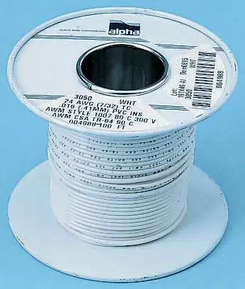 Produktfoto 1 von Alpha Wire Einzeladerleitung 0,75 mm², 18 AWG 30m Blau PVC isoliert Ø 2.82mm 16/0,25 mm Litzen UL1015