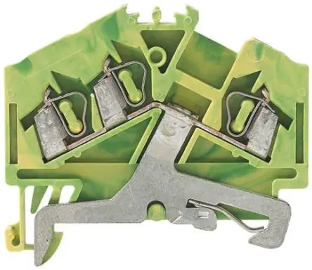 Produktfoto 1 von WAGO 281 Schutzleiterklemme 1 Gelb, Grün, 4mm², 600V Zugfederklemme