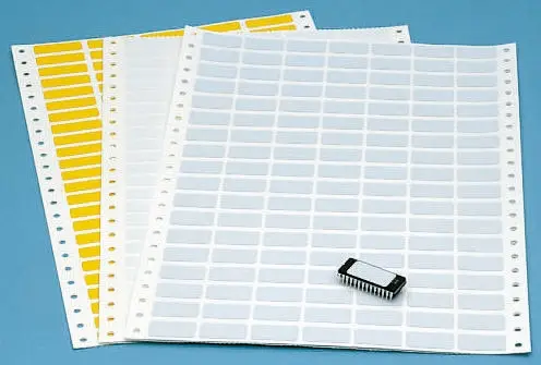 Produktfoto 1 von Brady Klebend Etikettenblatt Drucker für Laser, Weiß 500 Per Pack Stück, L. 32 mm B. 10 mm