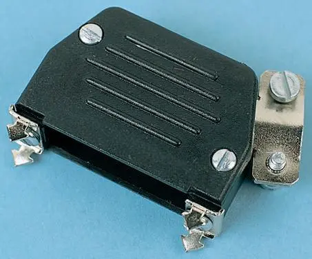 Produktfoto 1 von MH Connectors MHED D-Sub-Gehäuse Vertikal, 9-polig, D: D-Sub-Gehäuse Zugentlastung, Schwarz, Größe E, aus Thermoplast
