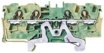 Produktfoto 1 von WAGO Schutzleiterklemme 1 Grün, Gelb, 4mm², 800V Zugfederklemme IECEx/ATEX
