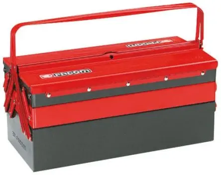 Produktfoto 1 von Facom Metall Werkzeugbox Grau, Rot, 5 Schubladen, L. 475 mm B. 220mm H. 475 mm, 4.5 kg, Vorhängeschloss