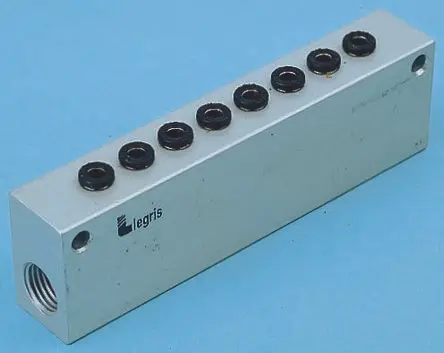 Produktfoto 1 von Legris Serie 3310 Aluminium Pneumatischer Mehrfachanschluss 6-Stationen Anschluss G