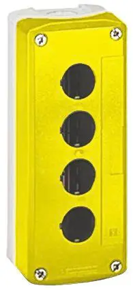 Produktfoto 1 von Schneider Electric Harmony Drucktastengehäuse, 5 x Ø 22 mm, Gelb, Kunststoff, IP40, IP69K, IP66, IP69