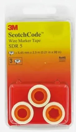 Produktfoto 1 von 3M SDR-7 Kabelmarkierung, Beschriftung: 7, 5.46 mm x 2.43mm