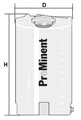Produktfoto 1 von ProMinent Polyethylen Chemikalienbehälter 60L x 590 mm