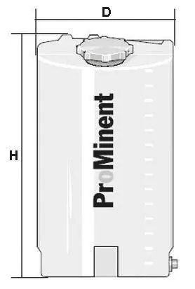 Produktfoto 1 von ProMinent Polyethylen Chemikalienbehälter 60L x 590 mm