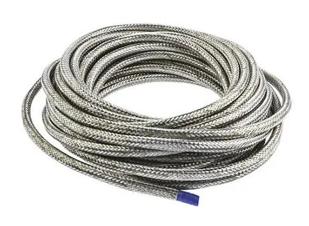 Produktfoto 1 von TE Connectivity RayBraid Kabelbinder Silber Kupfer für Kabel-Ø 16 mm, Kabel ø 38 mm, Länge 10m Umflochten Dehnbar