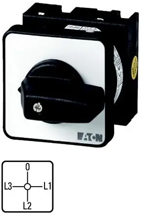Eaton T0 Nockenschalter 20 A, 3, 1-phasig, 4-Stufen Knopf Schraube, 90 °-Wurfwinkel