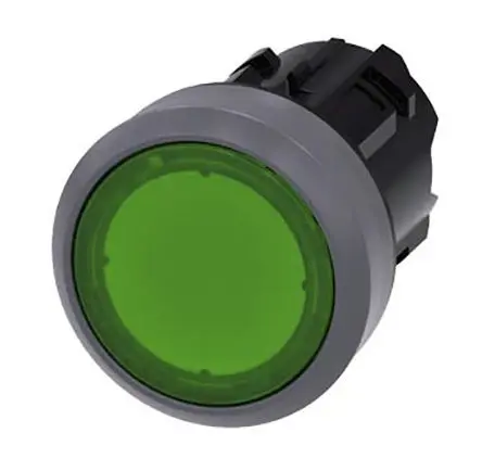 Produktfoto 1 von Siemens SIRIUS ACT 3SU10 Drucktastenkopf Ø 22 mm, Grün Tastend Rund Kunststoff, IP66