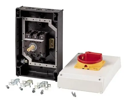 Produktfoto 1 von Eaton P3-63 Trennschalter 3-polig Oberfläche 63A 30 kW Gelb, Rot IP65 3-phasig