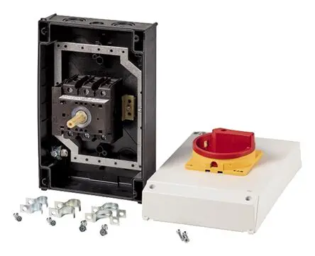Produktfoto 1 von Eaton P3-63 Trennschalter 3-polig Oberfläche 63A 30 kW Gelb, Rot IP65 3-phasig