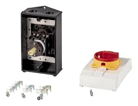 Produktfoto 1 von Eaton T0-2 Trennschalter 3-polig Oberfläche 20A 5.5 kW Gelb, Rot IP65 3-phasig