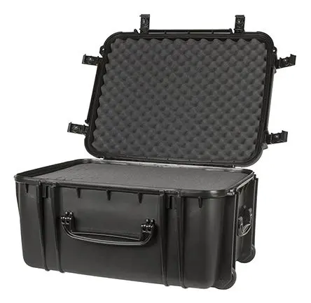 Produktfoto 1 von Serpac SE Wasserbeständig Polypropylen Kunststoff Wasserdicht Transportkoffer Schwarz mit Rädern 566 mm 709 mm 384 mm