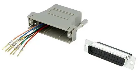 Produktfoto 1 von MH Connectors Sub-D Adapter 25-Wege D-Sub Stecker Stecker RJ45 Buchse Buchse