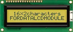 Produktfoto 1 von Fordata FC Alphanumerische LCD-Anzeige, Alphanumerisch LED Gelb, Grün 2 x 16, Hintergrund Grün, Gelb, 4 Bit Interface