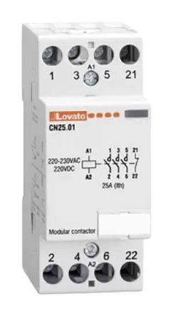 Produktfoto 1 von Lovato CN Schütz 230V ac-Spule, 4-polig, 4kV ac / 25 A 230V ac 7.5 kW 4 Schließer Motorsteuerung 1-Hilfskontakte