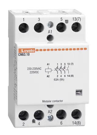 Produktfoto 1 von Lovato CN Schütz 230 V ac-Spule, 4-polig, 4kV ac / 30 A 230 V ac 7.5 kW 4 Schließer Motorsteuerung 1-Hilfskontakte