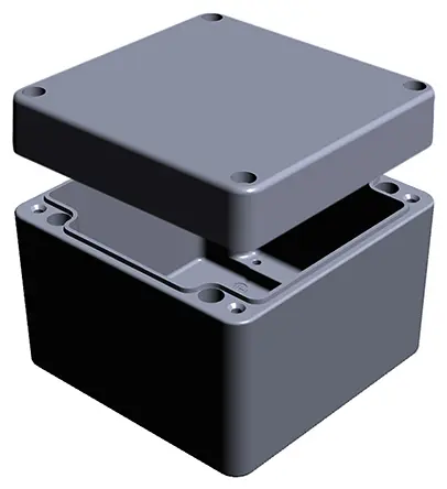 Produktfoto 1 von RS PRO RJ; Gehäuse; Aluminium; IK09 IP66 Breite 100 mm Höhe 81 mm Länge 100 mm
