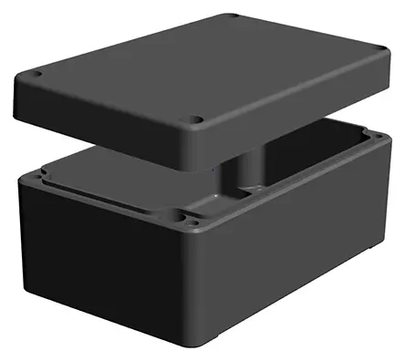 RS PRO RJ; Gehäuse; Aluminium; IK09 IP66 Breite 125 mm Höhe 57 mm Länge 125 mm