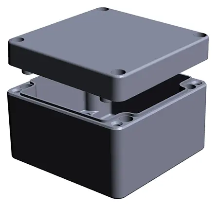 RS PRO RJ; Gehäuse; Aluminium; IK09 IP66 Breite 122 mm Höhe 81 mm Länge 122 mm