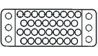 Produktfoto 1 von TE Connectivity M Buchse Steckverbindergehäuse 3.81 mm, 75-polig / 6-reihig Gerade, Kabel für Kabel-Einbau-Stecker und