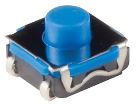 Produktfoto 1 von C & K IP67 Taster SPST Taste, Lötanschluss 50mA Tastend Blau Oberfläche B. 6.8mm L. 6.8 mm
