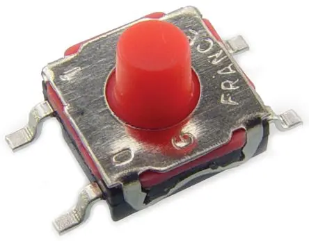 Produktfoto 1 von C & K IP67 Taster SPST Taste, Lötanschluss 50mA Tastend Rot Oberfläche B. 6.2mm L. 6.2 mm