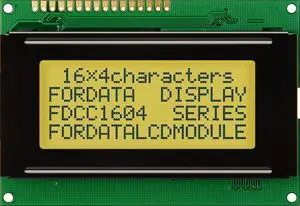 Produktfoto 1 von Fordata FC Grafik-LCD Anzeige, LCD LED Gelb, Grün 4 x 16, Hintergrund Grün, Gelb