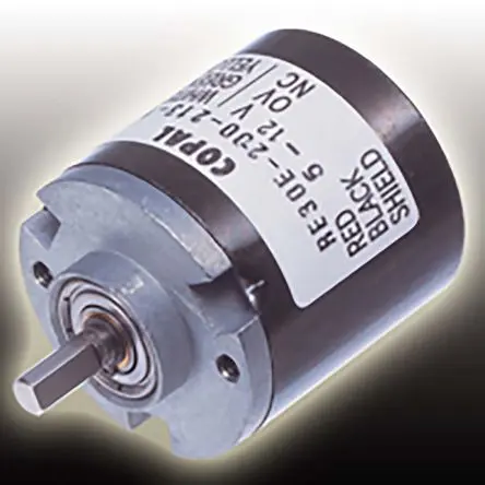 Produktfoto 1 von Nidec Components Optischer Encoder, 360 Impulse/Umdrehung Imulse/U 12V dc, 5 V dc, mit 4 mm glattschaft, Kabel,