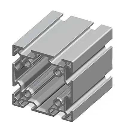 Produktfoto 1 von FlexLink Silber XC Aluminium Strebenprofil 88 x 88 mm, 8-fach Nut 11 mm, Länge 1000 mm XC